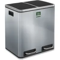 Nobrand Pedaalemmer Zilver PP (polypropeen), RVS (Roestvrij staal) 2 x 15 l