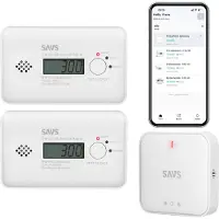 SAVS LinkSmart bundel - 2 Koolmonoxidemelders en Base Station