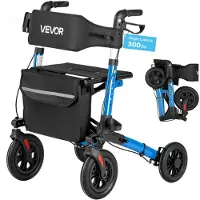 Vevor 3-weg opvouwbare rollator met zitje