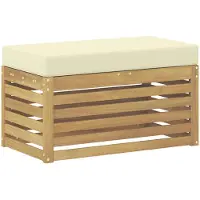 vidaXL Buitenstoel Bank Wit 80 x 43 x 45 cm Massief Acacia Hout