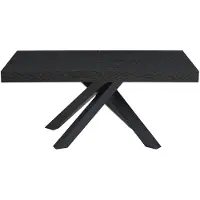 Vente-unique Set tafel CATONAV + 4 stoelen GULSUN - Zwart en beige
