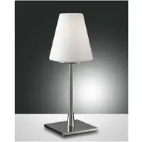 FABAS LUCE Nachtkastlamp - nachtlampje Lucy big, dimbaar, alu / grijs / zink, Slaapkamer, metaal, Modern, Tafellamp