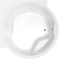Polysan Royal Corner Whirlpoolbad, 173x173x49cm, Active Hydro, chroom