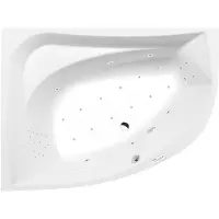 Polysan Tanya Whirlpoolbad links, 160x120x49cm, Highline Hydro-Air, chroom