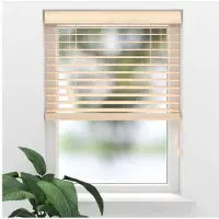 Soluna Bamboe Houten Jaloezie - Easy Nerf - 50 mm - Licht Eiken - 100 x 130 cm - Maten van 50 t/m 250 cm breed