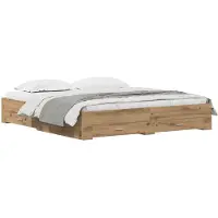 vidaXL Bedframe met lade Artisan Eiken 180 x 200 cm Bewerkt hout
