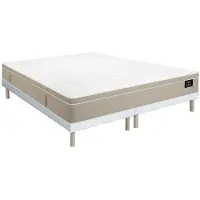 Vente-unique Set 180 x 200 cm boxspring + hybride pocketveringmatras 7 zones en traagschuim met gel dikte 28 cm - CIREVA van YSMÉE