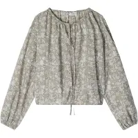 Marc O'Polo Blouse camel / smaragd / wit