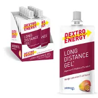 Dextro Energy Long Distance Energy Gel - Mango Passievrucht - Sportgel - Energie Gel Hardlopen en Wielrennen - 12 x 50 ml