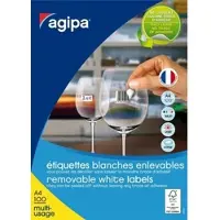 Agipa Universele etiketten, 210 x 297 mm, wit, rechthoekig