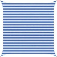 vidaXL Zonneschaduwzeil 4,5 x 4,5 m HDPE Vierkant Blauw en Wit