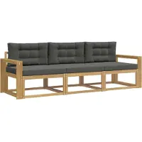 vidaXL Buiten bank set 3 pcs Wit en antracietkleurig Polyester
