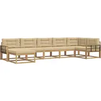 vidaXL Buiten bank set 7 st Wit en Beige