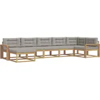 vidaXL Buiten bank set 7 st Wit en Lichtgrijs