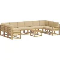 vidaXL Buiten bank set 11 st Wit en Beige