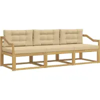 vidaXL Buiten bank set 3 st Wit en Beige Polyester