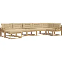 vidaXL Buiten bank set 7 st Wit en Beige