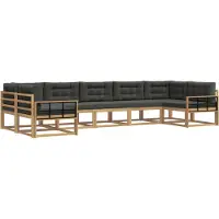 vidaXL Buiten bank set 7 st Wit en antracietkleurig