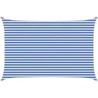 vidaXL Zonneschaduwzeil 3 x 4,5 m HDPE Rechthoekig Blauw en Wit