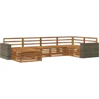 vidaXL Buiten bank set 6 st Naturel