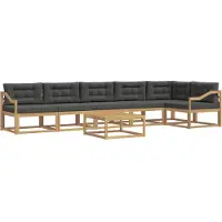 vidaXL Buiten bank set 7 st Wit en antracietkleurig Polyester