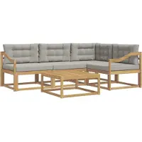 vidaXL Buiten bank set 5 pcs Wit en Lichtgrijs 79 x 79 x 37 cm