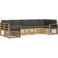 vidaXL Buiten bank set 7 st Wit en antracietkleurig Polyester