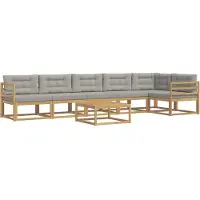 vidaXL Buiten bank set 7 pcs Wit en Lichtgrijs 79 x 79 x 37 cm