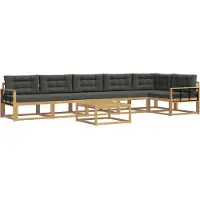 vidaXL Buiten bank set 7 st Wit en antracietkleurig Polyester