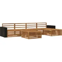 vidaXL Buiten bank set 6 pcs Naturel 79 x 79 x 37 cm