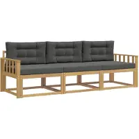 vidaXL Buiten bank set 3 st Wit en antracietkleurig Polyester