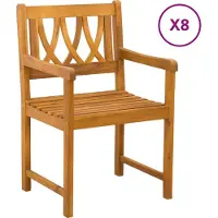 vidaXL Tuinstoelen 8 st Naturel Massief Acacia Hout