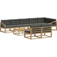 vidaXL Buiten bank set 9 st Wit en antracietkleurig Polyester