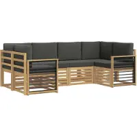 vidaXL Buiten bank set 6 st Wit en antracietkleurig Polyester