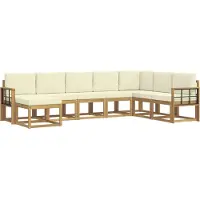 vidaXL Buiten bank set 8 st Wit en crèmekleurig