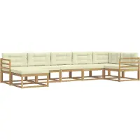 vidaXL Buiten bank set 7 st Wit en crèmekleurig