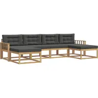vidaXL Buiten bank set 6 st Wit en antracietkleurig