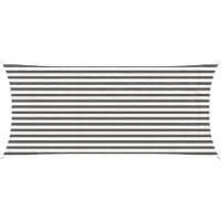 vidaXL Zonneschaduwzeil 2 x 5 m HDPE Rechthoekig Lichtgrijs en wit