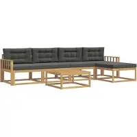 vidaXL Buiten bank set 6 st Wit en antracietkleurig Polyester