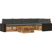 vidaXL Buiten bank set 6 st Natuurlijk en Antraciet Polyester