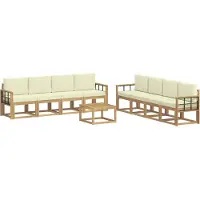vidaXL Buiten bank set 9 st Wit en crèmekleurig