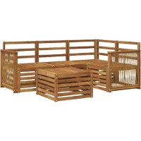 vidaXL Buiten bank set 5 st Naturel Polyester
