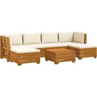 vidaXL Buiten bank set met kussen 7 Stuk Bruin Massief Acacia Hout