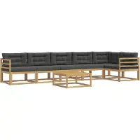 vidaXL Buiten bank set 7 st Wit en antracietkleurig Polyester
