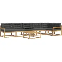 vidaXL Buiten bank set 7 st Wit en antracietkleurig Polyester