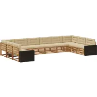 vidaXL Sofa-Sets 10 st Massief Acacia Hout