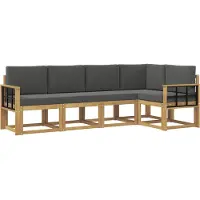 vidaXL Buiten bank set 5 st Wit en antracietkleurig