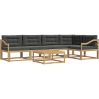 vidaXL Buiten bank set 6 st Wit en antracietkleurig Polyester