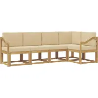 vidaXL Buiten bank set 5 st Wit en Beige