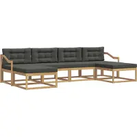 vidaXL Buiten bank set 6 st Wit en antracietkleurig